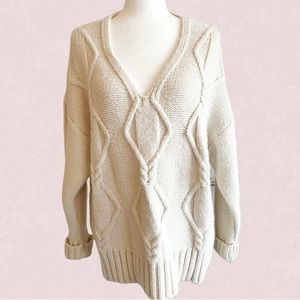 H&M oversized cream cable knit sweater